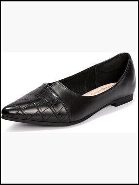 Pointed Toe Slip On Flats Comfort Work Shoes Chic Classic Minimal Style